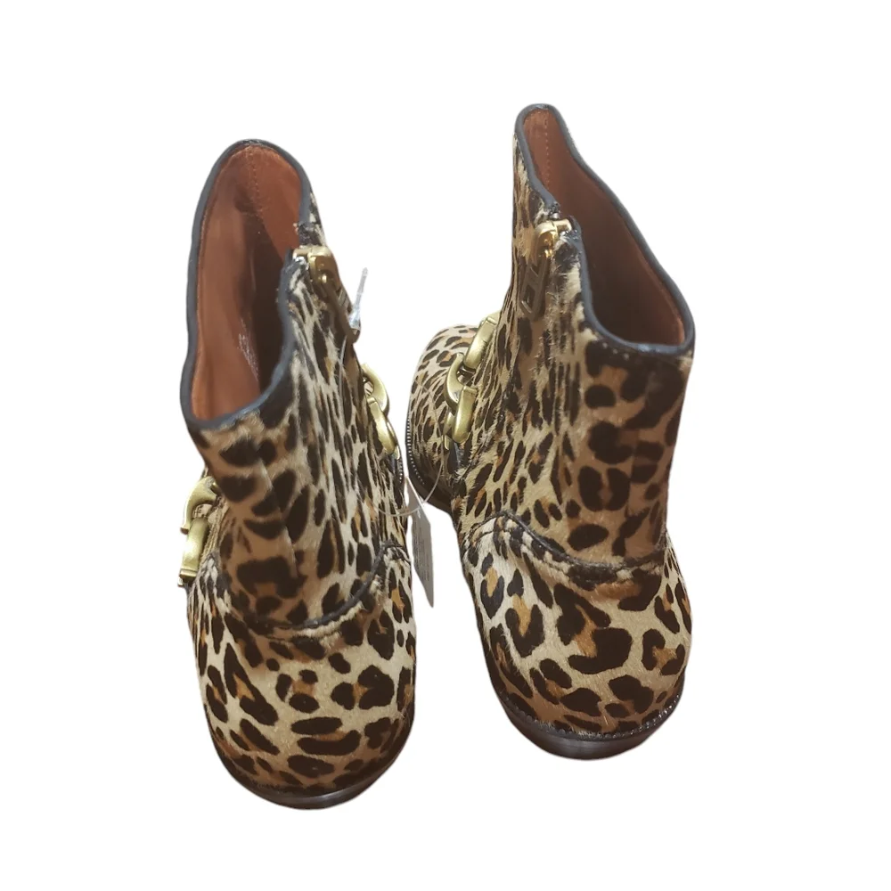 Coach Allen Signature chain leopard print BOOT size 10 new